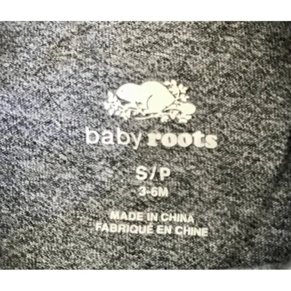 Roots Baby Roots‎ Canadian Baby Cotton Grey and Pink Beaver T-Shirt. 3-6 Months